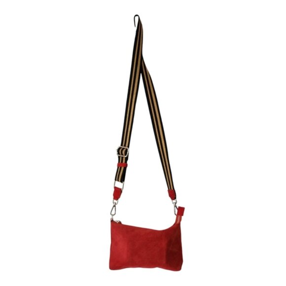 Pelletteria Veneta Elegant Red Suede Crossbody Bag - Picture 2 of 10
